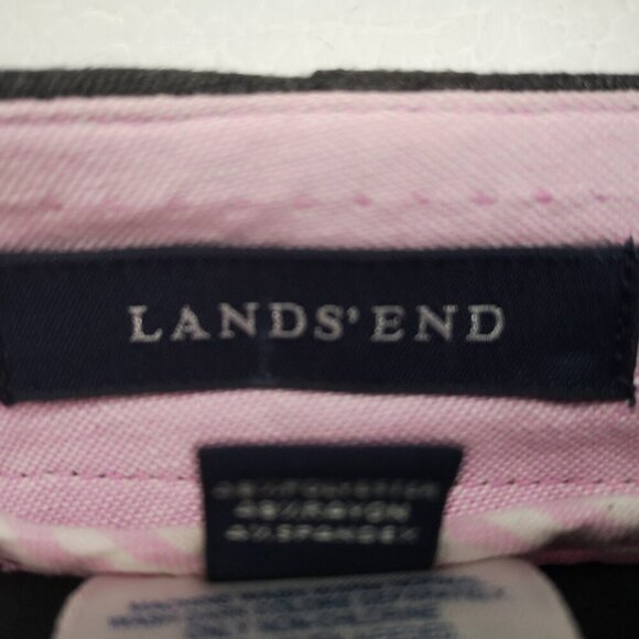 Lands' End Ladies Size 12 Charcoal Slight Flare Zipper & 2 Clasp Closure Pants - Picture 3 of 15